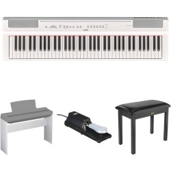 Yamaha P-121 73-Key Digital Piano Home/Studio Kit (White)