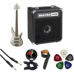 Yamaha TRBX305 5-String Electric Bass Starter Kit (Pewter)