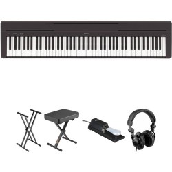 Yamaha P-45 Compact Portable Digital Piano Bundle (Black)