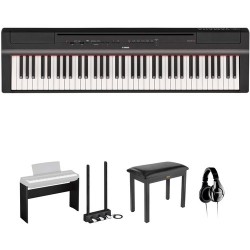 Yamaha P-121 73-Key Digital Piano Home/Studio Deluxe Kit (Black)