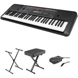 Yamaha PSR-E263 Keyboard Kit with Stand, Bench, and Power Adapter