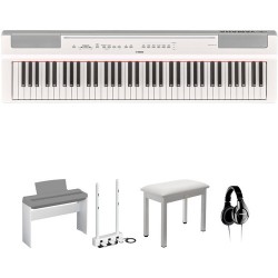 Yamaha P-121 73-Key Digital Piano Home/Studio Deluxe Kit (White)