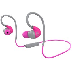 Bluetooth Headphones | Scosche SportclipAIR Wireless Adjustable Earbuds with Microphone & Controls (Pink)