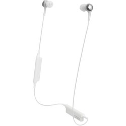 Audio-Technica Consumer ATH-CK200BT Wireless In-Ear Headphones with In-Line Mic (White)