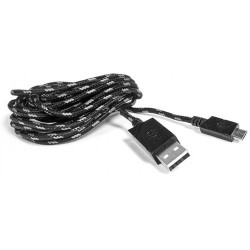 HYPERKIN | HYPERKIN Polygon 10' Braided Micro-USB Charge Cable for PS4/Xbox One/PS Vita 2000 (Black/Gray)