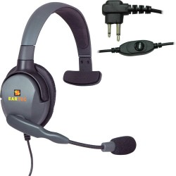 Headphones | Eartec Headset with Max 4G Single Connector & Inline PTT for Motorola 2-Pin Radios