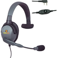 Headphones | Eartec Headset with Max 4G Single Connector & Inline PTT for Kenwood 2-Pin Radios