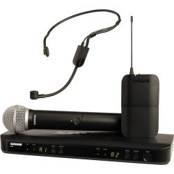 Shure BLX1288/PGA31 Dual-Channel Wireless Combo Headset & Handheld Microphone System (J10: 584 - 608 MHz)