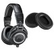 Audio-Technica ATH-M50x Headphones, Black, With H&A Genuine Sheepskin Earpads