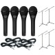 Audix OM-5 Mic with Cable and Stand 4 Pack