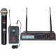 Nady U-2100 Dual 100-Channel UHF Wireless Handheld and Lapel Microphone System/Band A/B
