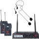 Nady U-2100 Over-the-Ear UHF Wireless Microphone System with 2 x HM-45U Unidirectional Condenser Headset Microphones
