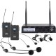 Nady U-2100 Dual LT+HM 200-Channel UHF Lapel & Headset Microphone System - Quick Set up, XLR and 1/4" outputs